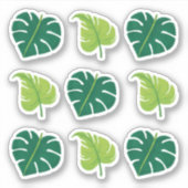 Klassieke twee getinte groene bladeren sticker (Voorkant)