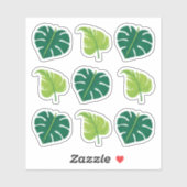 Klassieke twee getinte groene bladeren sticker (Vel)