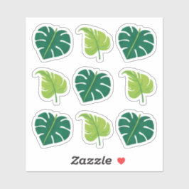 Klassieke twee getinte groene bladeren sticker