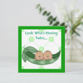 KLASSIEKE TWEE PEAS IN EEN POD BABY SHOWER TWIN IN KAART (Staand voorkant)