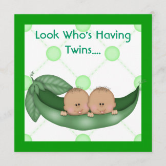 KLASSIEKE TWEE PEAS IN EEN POD BABY SHOWER TWIN IN KAART
