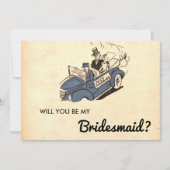 Klassieke tweede bridesmaidekaart van Retro Kaart (Voorkant)