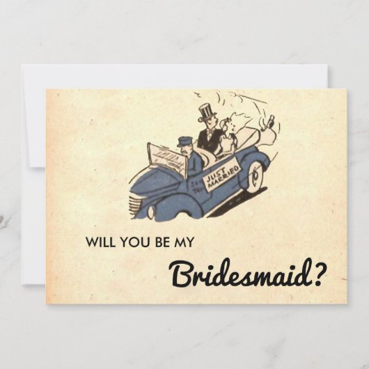  Klassieke tweede bridesmaidekaart van Retro Kaart (Voorkant)