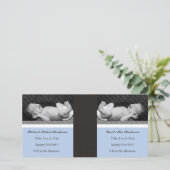 Klassieke Twin Boys Dubbele Nieuwe Baby Foto Kaart (Staand voorkant)