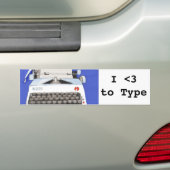 Klassieke typemachine bumpersticker (Op auto)