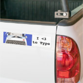 Klassieke typemachine bumpersticker (Op Truck)