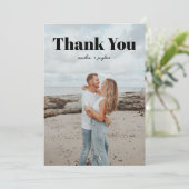 Klassieke Typografie 2 Fotobruiloft Bedankkaart (Staand voorkant)