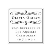 Klassieke Typografie Aangepaste Naam Retouradres Rubberstempel (Afrduk)