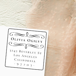Klassieke Typografie Aangepaste Naam Retouradres Rubberstempel