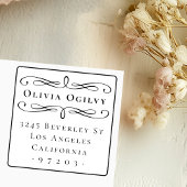 Klassieke Typografie Aangepaste Naam Retouradres Zelfinktende Stempel