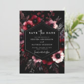 Klassieke Typografie Bourgondische bruiloft Save The Date (Staand voorkant)