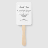 Klassieke typografie Dank u bruiloft boog foto Handwaaier (Achterkant)