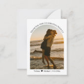 klassieke typografie dank u bruiloft fotokaart notitiekaartje (Voorkant)