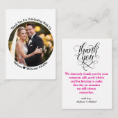 Klassieke typografie Dank u trouwfoto Notitiekaartje (Voorkant / Achterkant)