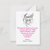 Klassieke typografie Dank u trouwfoto Notitiekaartje (Achterkant)