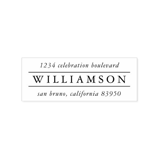 Klassieke typografie Familienaam Retouradres Rubberstempel (Afrduk)