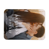 Klassieke Typografie Foto Weddenschap Save the Dat Magneet (Horizontaal)