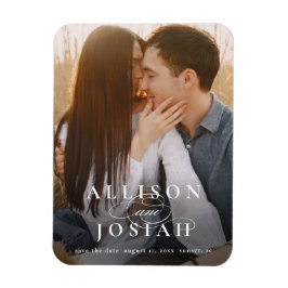 Klassieke Typografie Foto Weddenschap Save the Dat Magneet