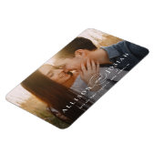 Klassieke Typografie Foto Weddenschap Save the Dat Magneet (Linkerzijde)