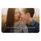 Klassieke Typografie Foto Weddenschap Save the Dat Magneet (Horizontaal)