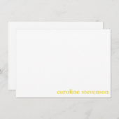 Klassieke Typografie Gepersonaliseerde Gele Volled Bedankkaart (Voorkant / Achterkant)