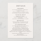 Klassieke typografie Huwelijksinformatiekaart Informatiekaartje (Voorkant)