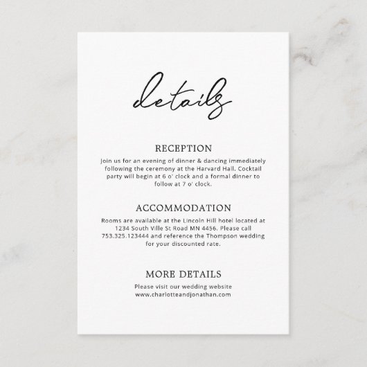 Klassieke typografie informatiekaartje (Voorkant)