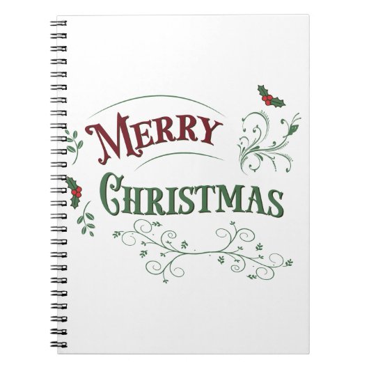 Klassieke typografie met Kerstmis tekst Notitieboek (Voorkant)