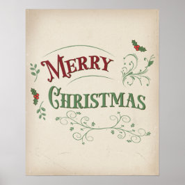Klassieke typografie met Kerstmis tekst Poster