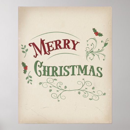 Klassieke typografie met Kerstmis tekst Poster (Voorkant)