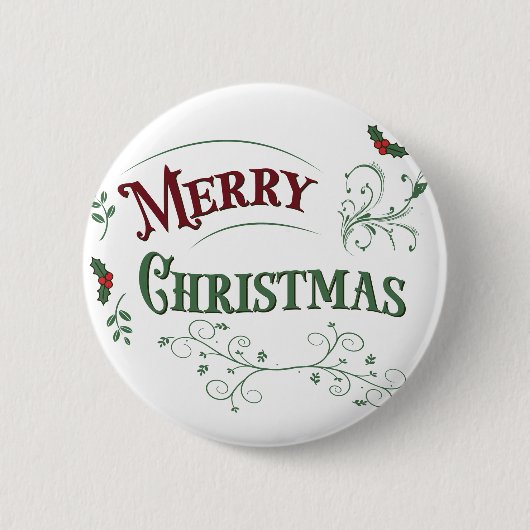 Klassieke typografie met Kerstmis tekst Ronde Button 5,7 Cm (Voorkant)