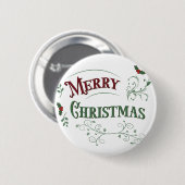 Klassieke typografie met Kerstmis tekst Ronde Button 5,7 Cm (Voorkant /achterkant)