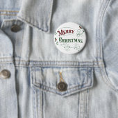 Klassieke typografie met Kerstmis tekst Ronde Button 5,7 Cm (In situ)