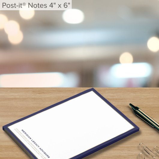 Klassieke Typografie Navy Blue Ingelijste 4x6 Post-it® Notes