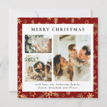 Klassieke Typografie Rood | Familiefoto Kerstmis