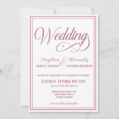 Klassieke Typografie Rosegold White Formal Wedding Kaart (Voorkant)