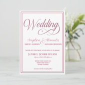 Klassieke Typografie Rosegold White Formal Wedding Kaart (Staand voorkant)