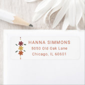 Klassieke typografie trendy boho bloem adres etiket (Insitu)