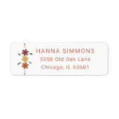 Klassieke typografie trendy boho bloem adres etiket (Voorkant)