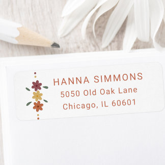 Klassieke typografie trendy boho bloem adres etiket