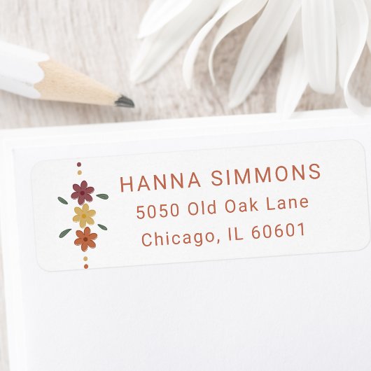 Klassieke typografie trendy boho bloem adres etiket