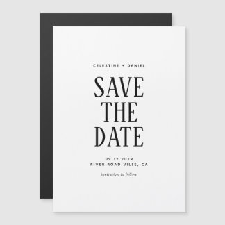 Klassieke typografie trouwkaart 'Save the Date' Magnetische Uitnodiging