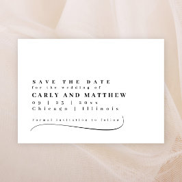 Klassieke typografie Zwart Wit Save The Date
