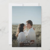 Klassieke typografiescript QR Code Weddenschap Kaart (Achterkant)