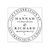 Klassieke Typografische Bruiloft Ronde Retouradres Rubberstempel (Afrduk)