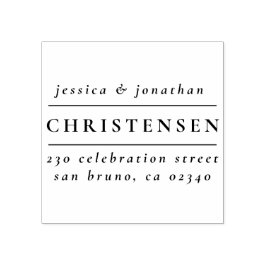 Klassieke Typografische Huwelijksnamen Retouradres Rubberstempel
