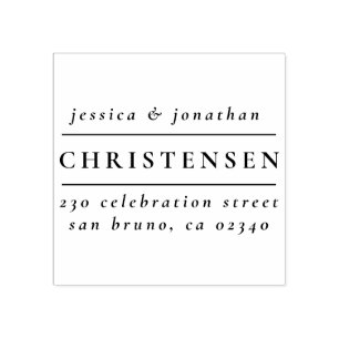 Klassieke Typografische Huwelijksnamen Retouradres Rubberstempel