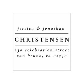 Klassieke Typografische Huwelijksnamen Retouradres Rubberstempel