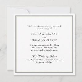 Klassieke Typografische Square Weddenschap Kaart