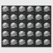 Klassieke UFO Kerstman Alien Kerstmis Cryptid  Cadeaupapier (Vlak)